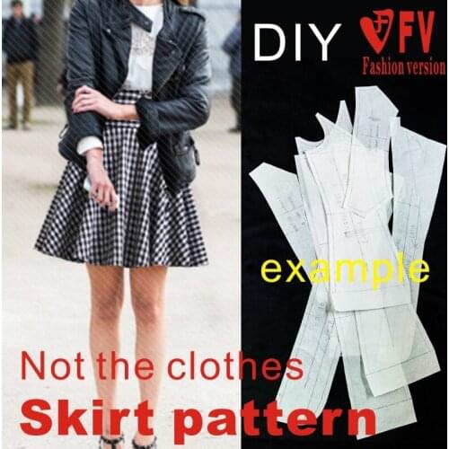 Sewing drawings female soil mid-high waist skirt skirt 1:1 clothing pattern BBQ-21