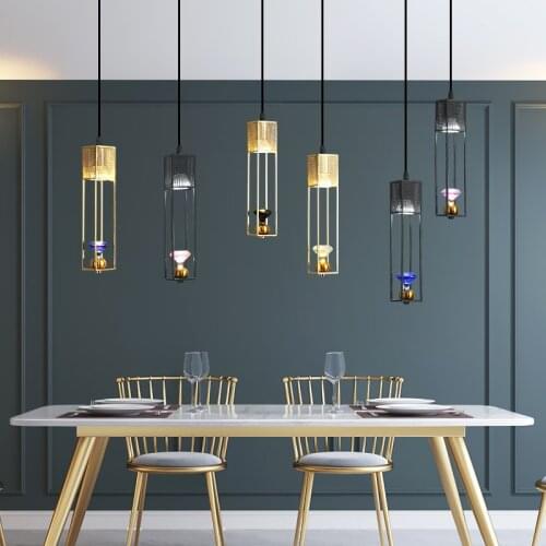Nordic Led Restaurant Pendant Lights Industrial Light Bar Hanging Lamp Home Decor Bedroom Living Room Kitchen Lighting Fixture
