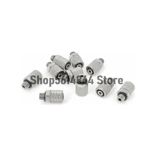 10Pcs 5mm Male Thread Fitting Coupler Quick Joint Connector for 4mmx6mm Air Pipe