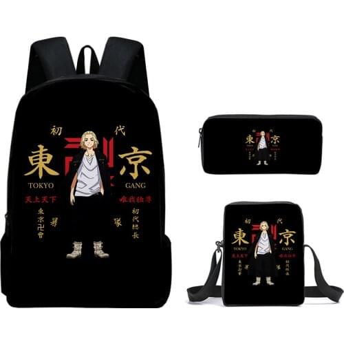 Anime Tokyo Revengers Cosplay Bag Black White Canvas Bag Sano Manjiro Ryuguji Ken School Bag Kids Pencil Case Gifts for Children