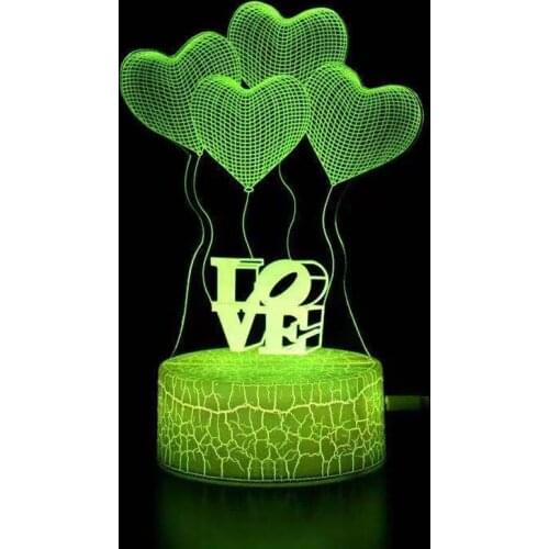 3D LED Night Light Touch Base USB AA Battery Power Bar Counter Room Desk Decoration Valentines Day Gift Creative Gift romantic