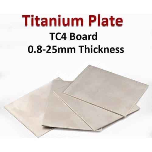 Titanium Plate 100*100mm TC4 Gr5 Grade Board Ti Titanium Sheet Thickness 1-25mm Titanium Alloy TC4