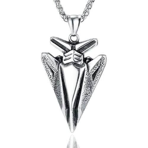 Stainless Steel Vintage Arrow Pendant Necklace Jewelry with Chain Best Gift For Men Punk Rock