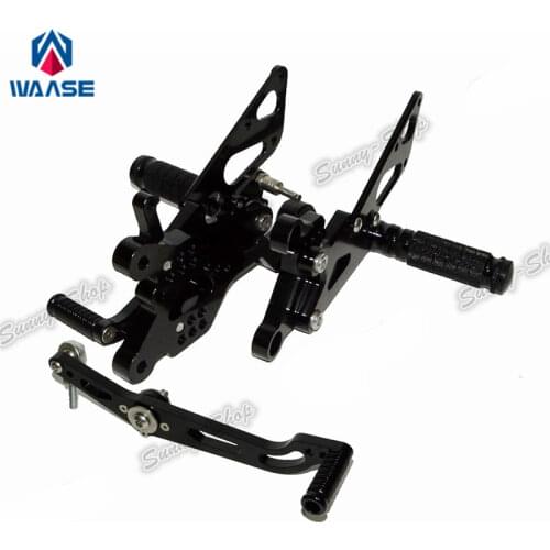 Adjustable Rider Rear Sets Rearset Foot Rest Pegs Black For Yamaha YZF R6 2006 2007 2008 2009 2010 2011 2012 2013 2014 2015 2016