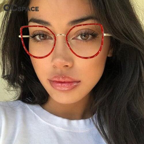53386 Cat Eye Anti Blue Light Ladies Eyewear Metal Frame Spring Hinge Decorative Womens Working Computer Glasses