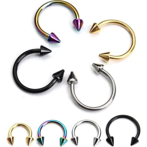 10pcs/lot Stainless Steel Nose Ring Studs 3Size Punk Style Earring Rings Labret Studs Body Piercing Jewelry For Women Men F3890