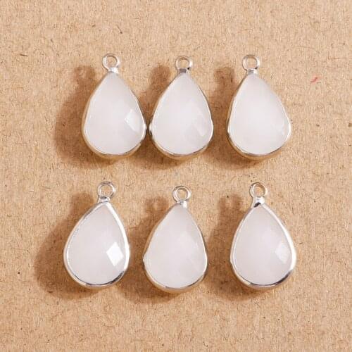 10pcs 11*18mm Crystal Water Drop Shape Charms Pendants for Necklace Earrings Bracelets DIY Handmade Jewelry Findings Making