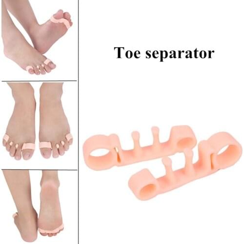 2 Pcs Soft Silicone Toe Separating Gel Toe Separator Flexible Finger Spacer Silicone Soft Form For Manicure Pedicure Nail Tool