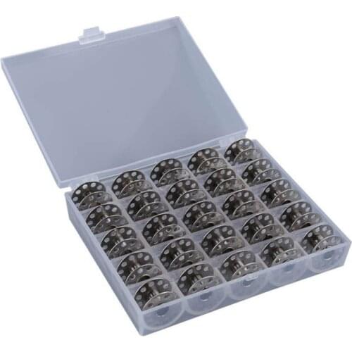 25pcs Bobbin Case Set Transparent Plastic Box Sewing Machine Bobbins Spools for Singer Toyota Needlework Craft Tool