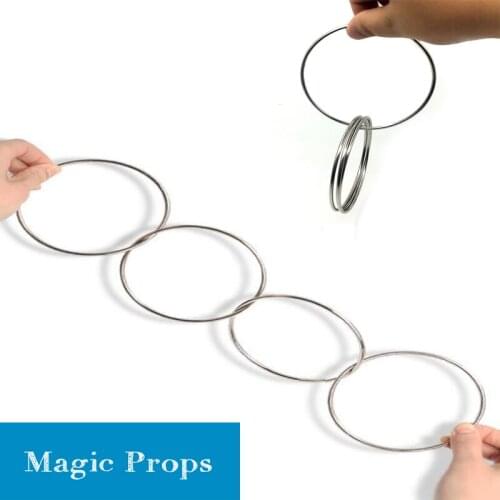 4 pcs classic magic toy metal ring link hoop fun magic tricks play props toy tools close-up magic tools supplies