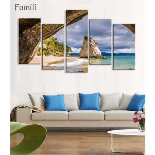 5Panel Wall Pictures Mountain Landscape Painting Art New Zealand Photo Canvas Print Poster For Home & Office Decor No Framed