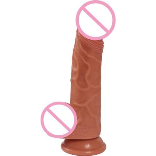 8.26 Inch Soft Silicone Sex Toy Dildo for Women and Couple Beginners in Bedroom Flexible G-spot Penis Strap on Big Cock