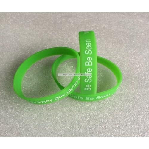 Free shipping cheap fashion Wrist Bands, Logo Text Print Custom silicone wristband bracelet, Gift Promotion 50pcs/lot