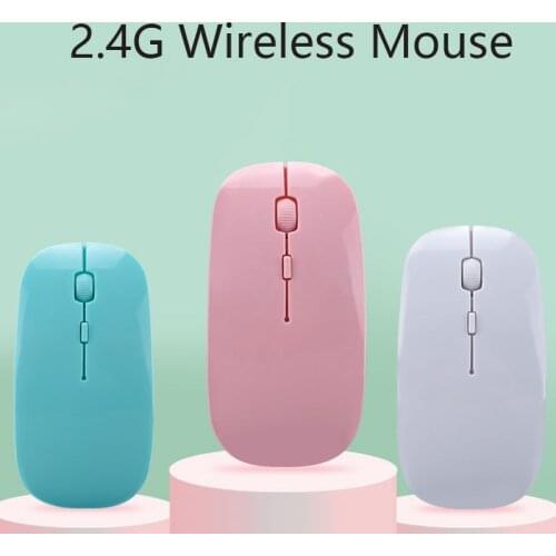 2.4G Wireless Mouse Pink Ultra Thin USB Optical Computer Mice 800/1200/1600DPI Kawaii Mouse Gamer For Laptop PC Accessories