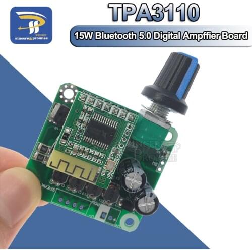 Bluetooth 5.0 4.2 TPA3110 15w+15W Digital Stereo Audio Power Amplifier Board Module 12V-24V car for USB Speaker,Portable Speaker