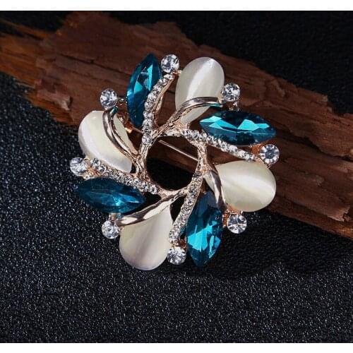 Crystal Rhinestone Brooch Pin Gift Jewelry Ornament Accessories High-Grade Flower Brooch Korean Style Bauhinia Flower Corsage