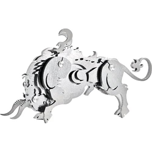 Ox Stainless Steel DIY Cattle 3D Metal Toy Puzzle Assembled Model Stainless Steel Home Ornament Collection