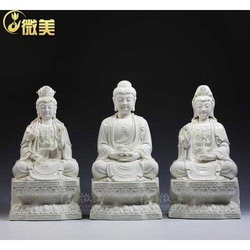 Dehua ceramic size Sam West Buddha Bodhisattva mahasthamaprapta Shakya Muni