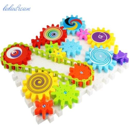 Childrens Plastic Building Blocks Toys Gear Blocks Toys Kids DIY Creative Educational Toy for Children Birthday Gift