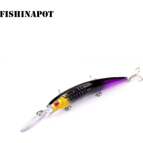 FISHINAPOT 1PCS 15cm 12g Minnow Fishing Lure Hard Bait With Three Fishing Hooks Fishing Tackle Wobbler Bass Pike Crankbait