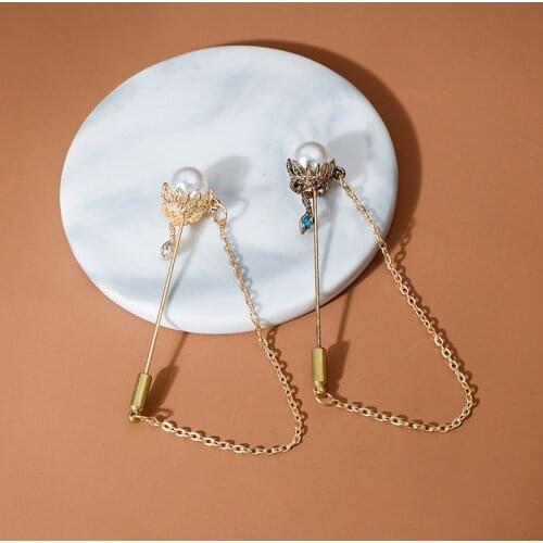 Hot Sell Crystal Snake Shaped Chain Brooch For Women Girls Fashion Pearl Scarf Animal Badge Pin Jewelry Party Gifts