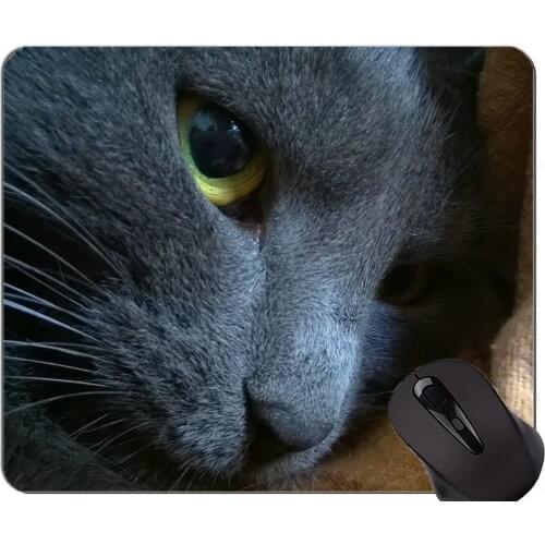 Gaming Mouse Pad Custom,Close-Up Animal Cat Non-Slip Rubber Base Mousepad