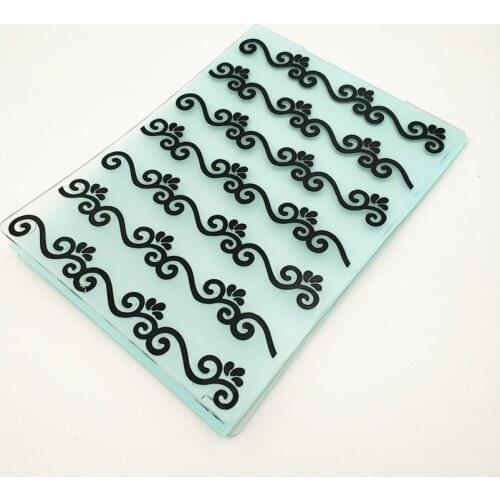 10.5x14.5cm fence lines Embossing folders Plastic bump Scrapbooking DIY Template Fondant indentation Cake Photo Album Card Make