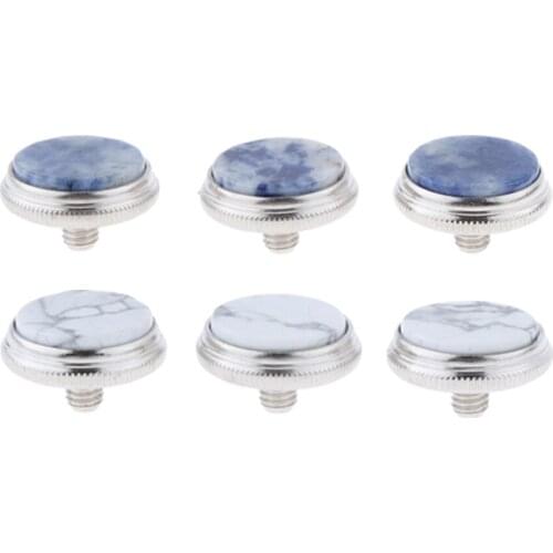 MagiDeal 3pcs Trumpet Finger Key Buttons for Repairing Parts White/ Blue