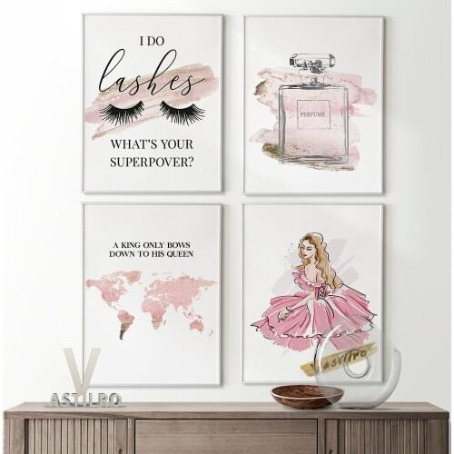 Fashion Party Dress Illustration Prints Poster Wall Art Cosmetics Perfumes Canvas Painting Modern Bedroom Living Home Decorate