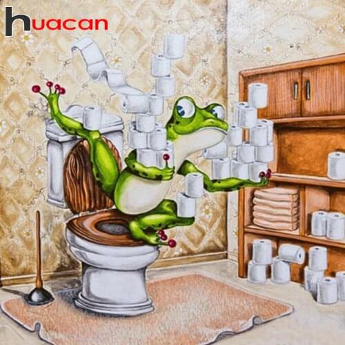 Huacan Cartoon Diamond Mosaic Frog Cross Stitch Kit Diamond Embroidery New Arrival Accessories Diamond Painting Animal Bead