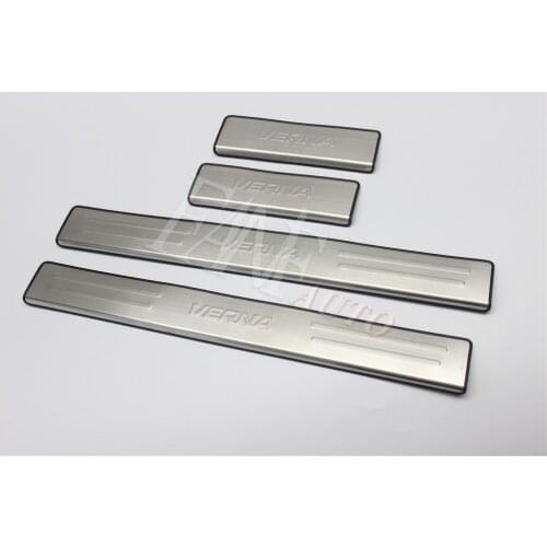 Stainless Steel Door Sill Scuff Plate Guard Sills Protector Trim For Hyunda Verna 2017-2020