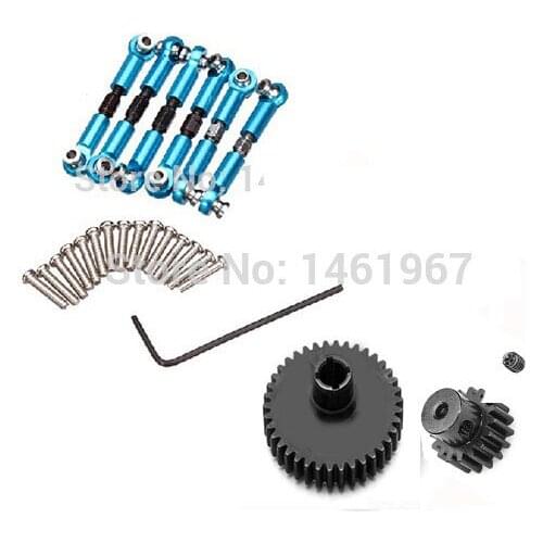 Original Wltoys A959 A969 A979 K929 1/18 Rc Car Pull Rod Metal Upgrade Sets A959-03 + +Reduction gear +motor gear