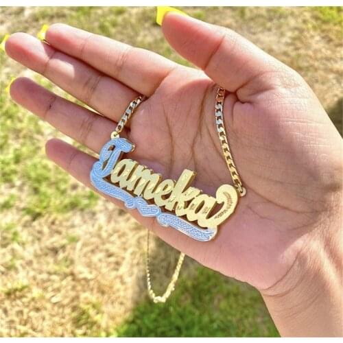 AurolaCo Custom Name Necklace with Crown Custom Silver Color Stainless Steel Under Heart Nameplate Necklace for Women Gifts