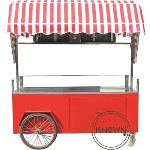 Ice cream machine mobile food cart with drawbar supporting customization