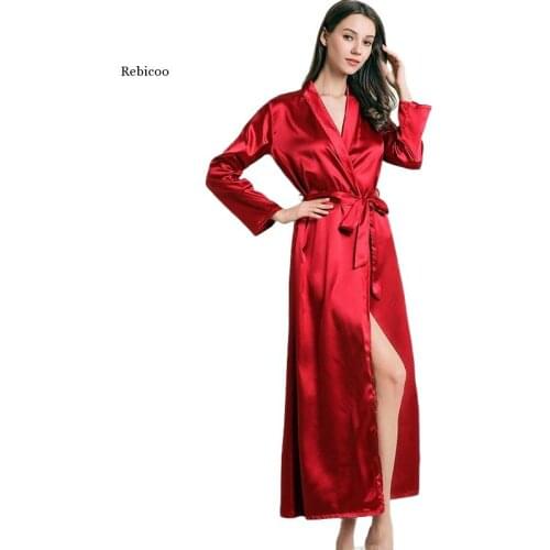 Женские атласные халаты Rebicoo China At AliExpress