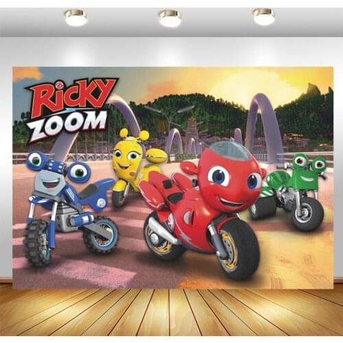 Ricky Zoom Photography Backdrop Baby Shower Kids Happy Birthday Party Photo Background Photo Studio Props Decor Banner