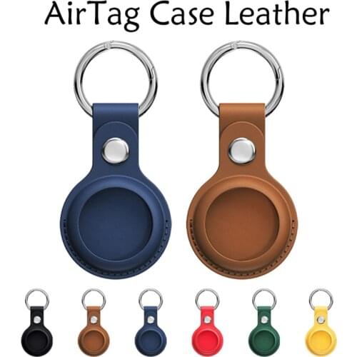 Luxury Shockproof Protective Case For Apple AirTag PU Leather Hang Key Ring Luggage Air Tag Wrap Bag Charm Loop Keychain Cover