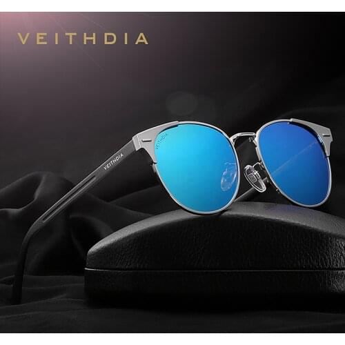 VEITHDIA Top Brand Fashion Cat Eye Lens Sunglasses Retro Aluminum Magnesium Polarized Mirror Vintage Sun Glasses For Men Women