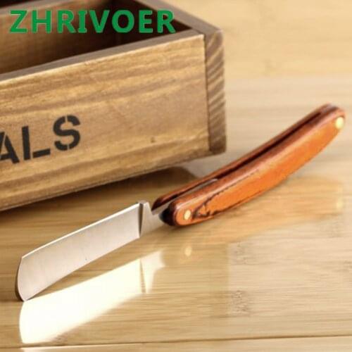 Vintage Old Style Barber Razor Straight Edge Folding Shaving With Wood Handle Stainless Steel Hair Removal Tools Stylish