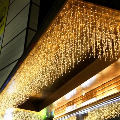5M Street Garland on The House Curtain Icicle String Lights Droop 0.4-0.6m AC 220V New Year Christmas Garden Decoration Outdoor