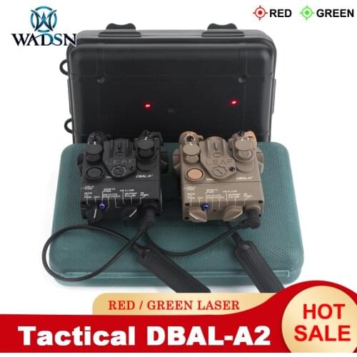 WADSN Tatical Basic Dbal-A2 Green Red Dot Laser Battery Box Airsoft Hunting Armas DBAL PEQ Laser Sight No IR White Light