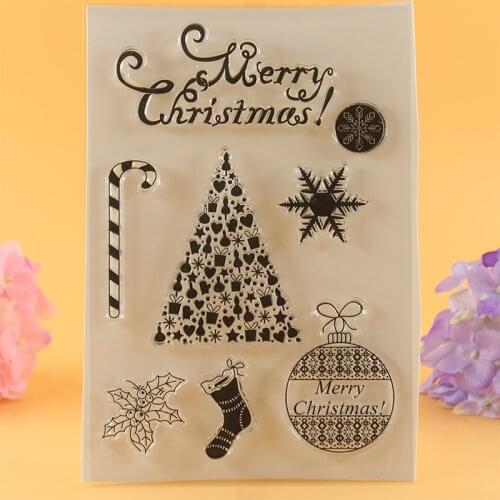 YLCS044 Christmas Silicone clear stamps for Scrapbooking DIY album cards decoration scrapbook transparent rubber stamp 11*16cm