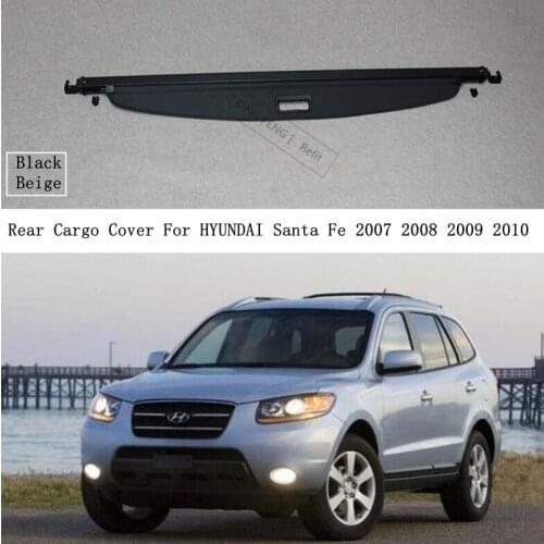 Rear Cargo Cover For HYUNDAI Santa Fe 2007 2008 2009 2010 Privacy Trunk Screen Security Shield Shade Auto Accessories