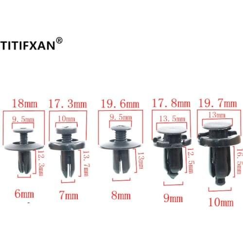 20PCS 6mm 7mm 8mm 9mm 10mm Hole Screw Plastic Fastener Bumper Fender Clip Buckle For Audi Toyota VW Buick Honda Renault Nissan