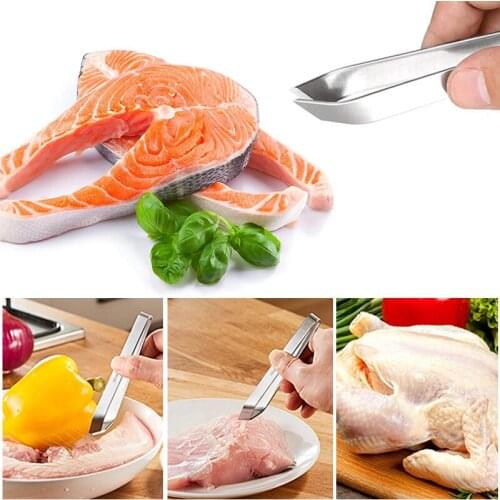 1 PC Stainless Steel Puller Remover Tongs Fish Bone Plucking Clamp Fish Bone Tweezers Pincer Clip Kitchen Gadgets Tools