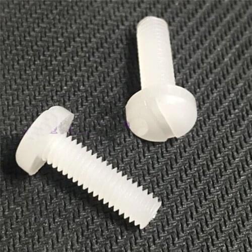 10pcs M4 PVDF One word Slotted Round head Pan heads Cross preservative Strong acid resistance Plastic screws 6mm-20mm Length