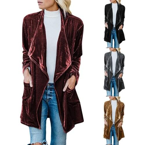 2020 New Style for Autumn and Winter Womens Coat Pleuche Long Windbreaker Women Trenchcoat