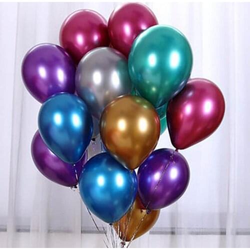 50/100pcs Metallic Latex Balloons Gold Silver Wedding Party Decoration Balloons Shimmer And Shine Metal Gold Birthday Balloons