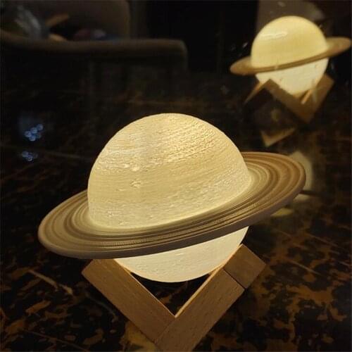 3D Print Saturn LED Lamp Night Light Decoration Lighting Moon Lampara USB Charging Planet Lights Children Kids Gift 3D Creative