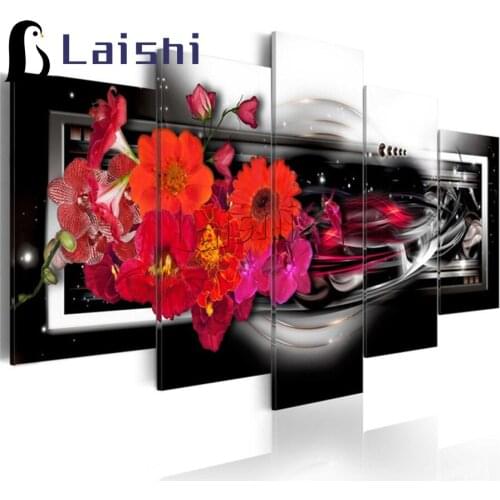 5pcs DIY photo custom Magnolia diamond mosaic diamond rhinestone embroidery painting full drills square round cross stitch decor